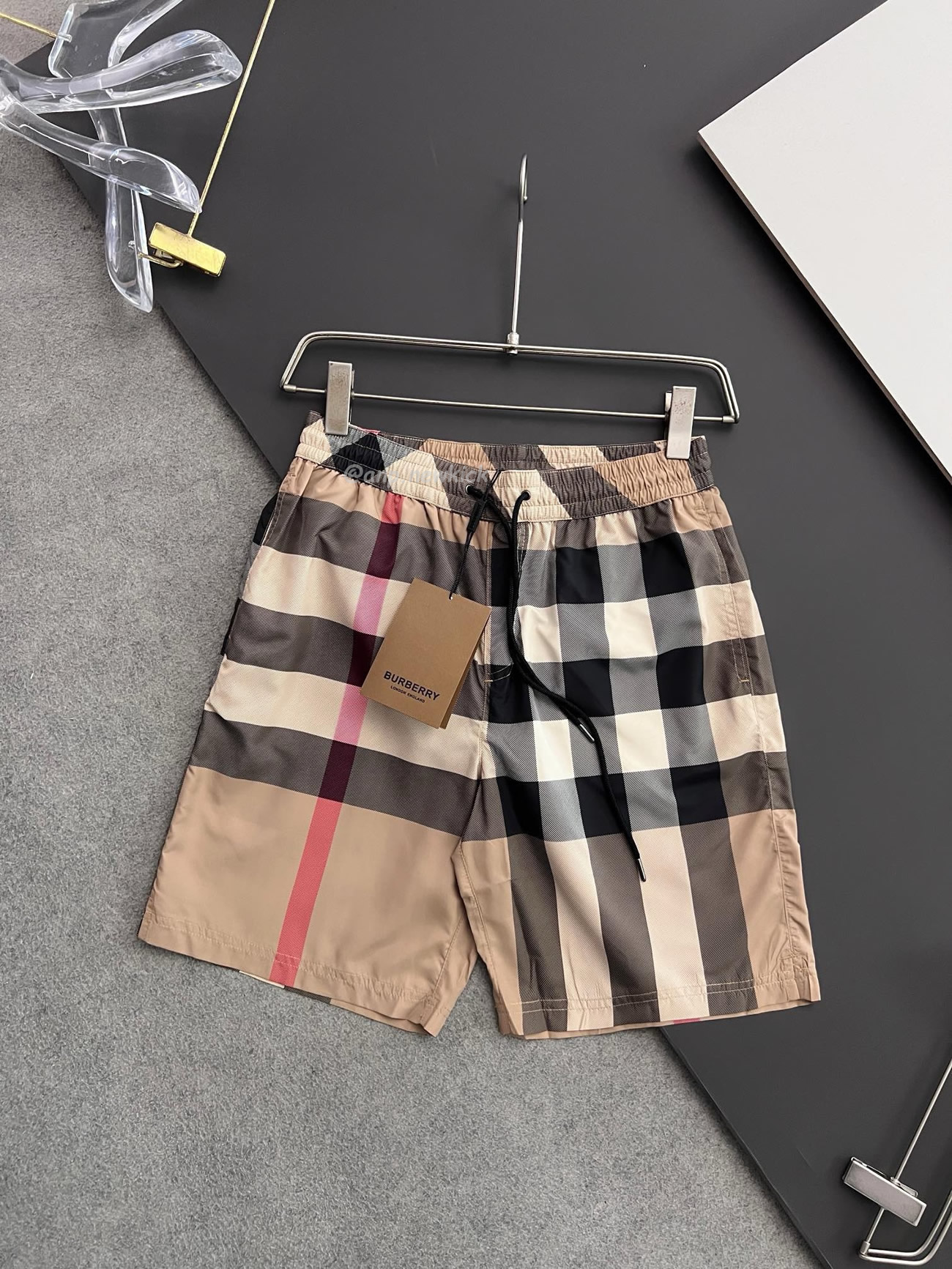 Burberry Check Drawcord Swim Shorts Archive Beige (3) - newkick.app